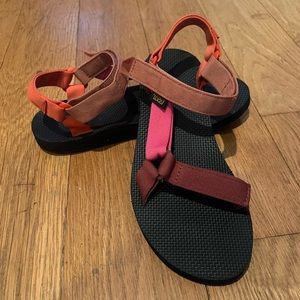 Pink and orange Tevas
